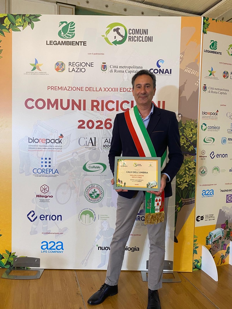 immagine notizia (ptn) Calvi dell’Umbria per l’ottavo anno premiato da Legambiente come Comune Riciclone